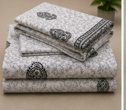 MOKSHAY Raas Jumbo King Pure Cotton Bedsheet Set | 108 × 108 Inches