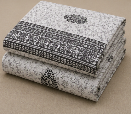 MOKSHAY Raas Jumbo King Pure Cotton Bedsheet Set | 108 × 108 Inches