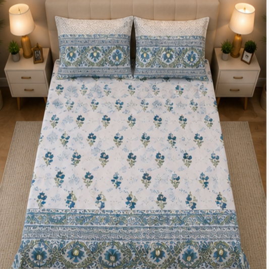 Rose King Pure Cotton Floral Bedsheet Set MOKSHAY®