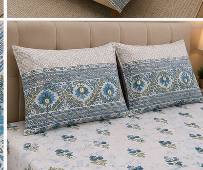 MOKSHAY Rose King 100% Pure Cotton Floral Bedsheet Set | 100 × 108 Inches